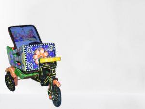 Colourful Wooden Cycle Rickshaw
