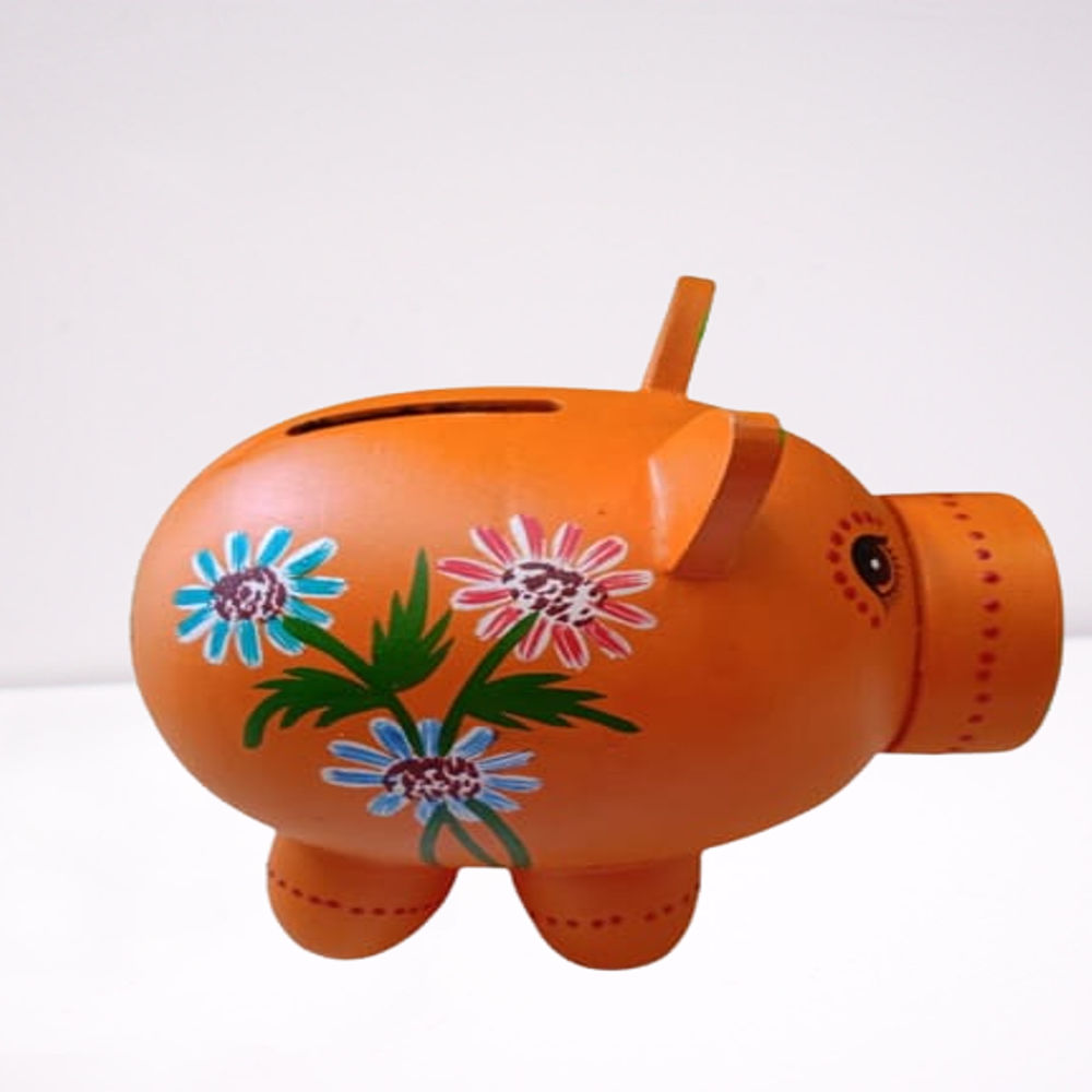 Colourful Wooden Piggie Bank