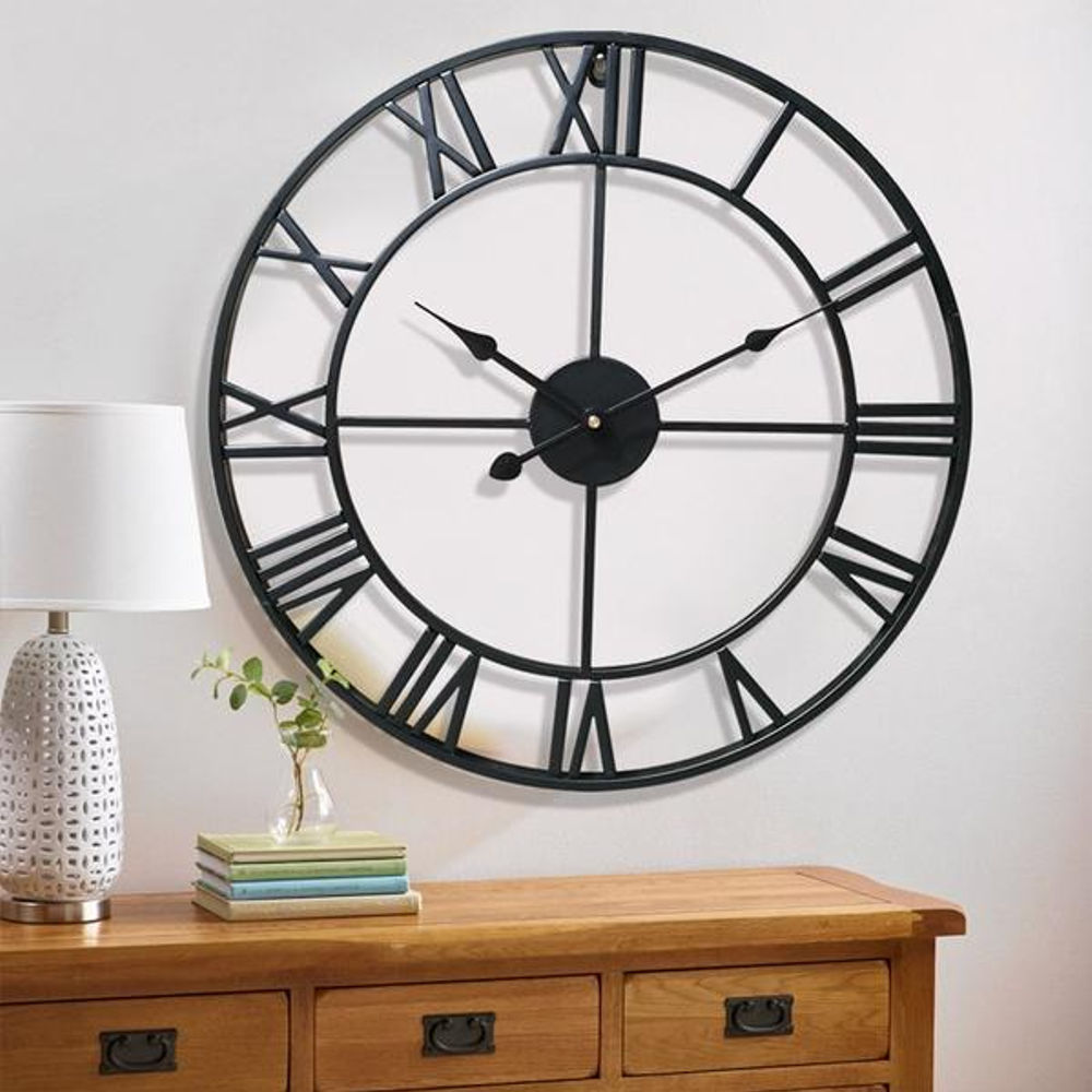 Compact Roman Black Dial Wall Clock