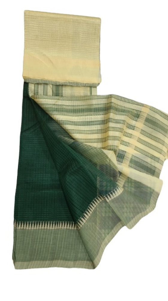 Dark Green Mangalagiri Saree