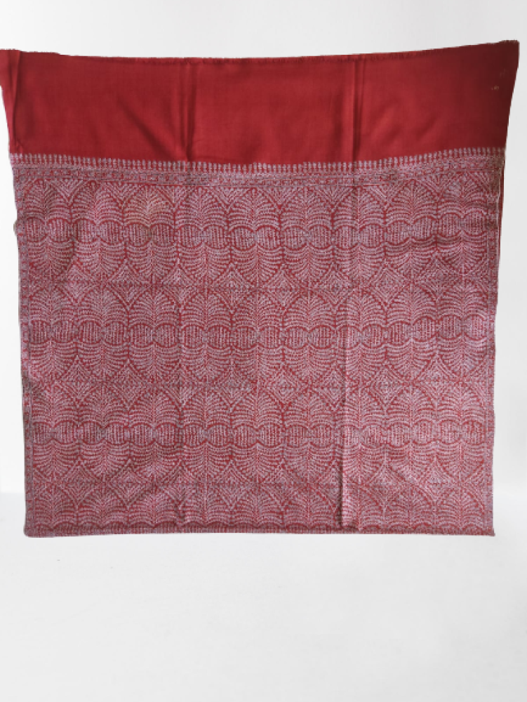 Dark Pink Tree Design Kani Shawl - 1