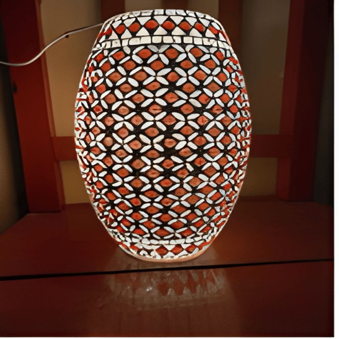 DHOLAK SHAPE TABLE LAMP Red