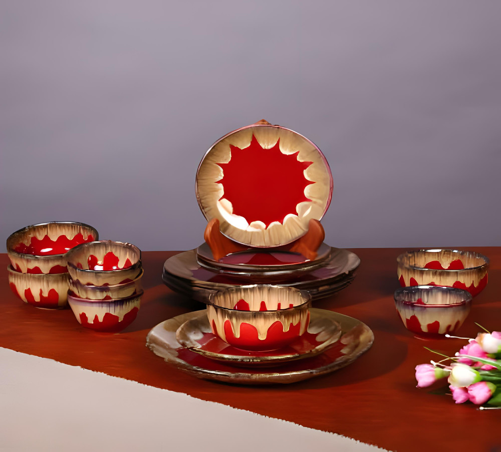 Dinner Set of 16 Pieces Red
