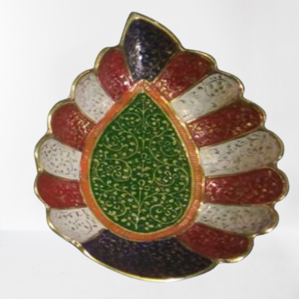 Dish Plate Meena Multi Colour Leaf Shape (7 Inch)