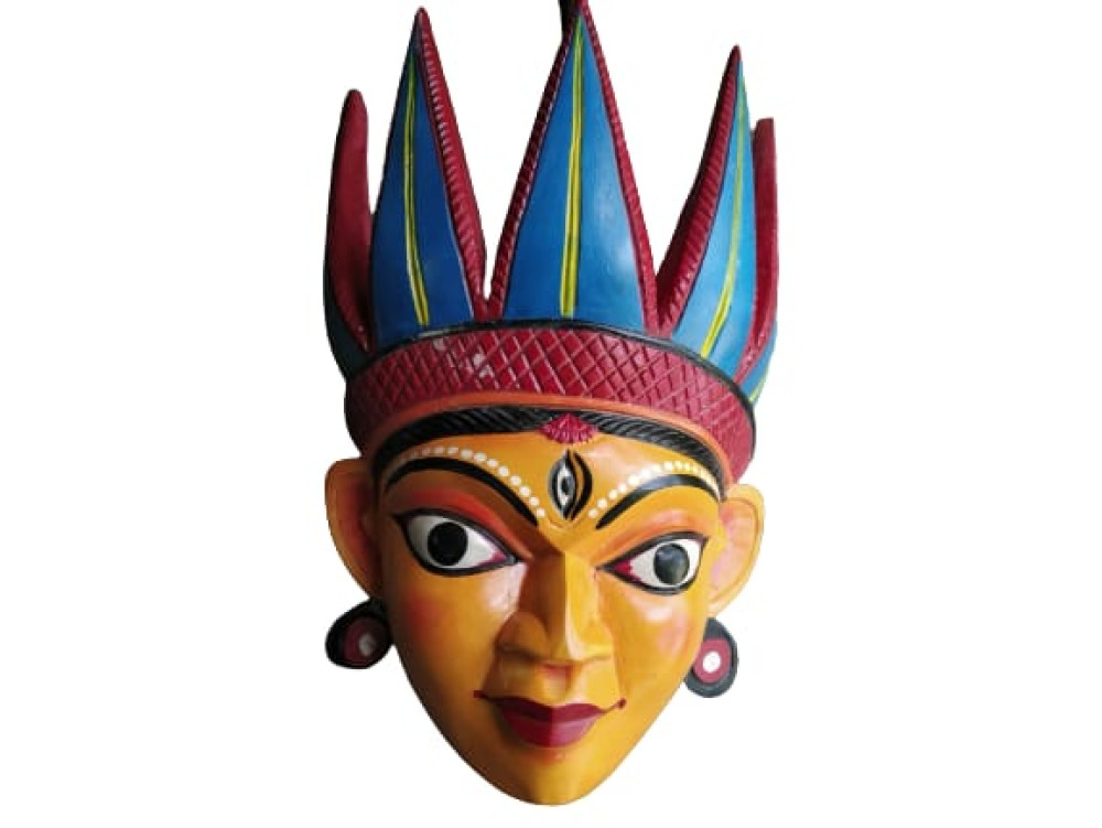 Durga Wall Hanging Wooden Kushmandi Mask