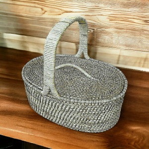 EcoFriendly Oval Shape Storage Basket with Lid