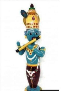 Handmade Lacquer Wooden Etikoppaka Toy Of Lord Krishna