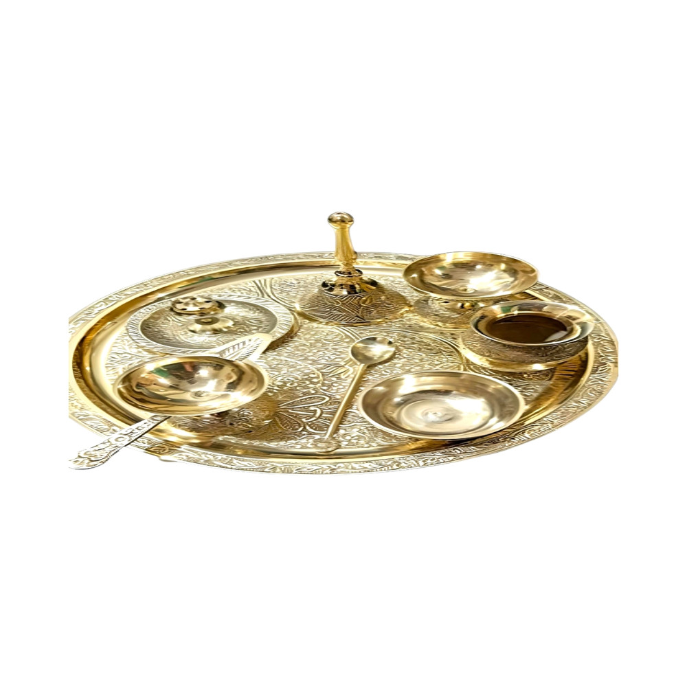 Fancy Brass Puja Thali Set Of 6