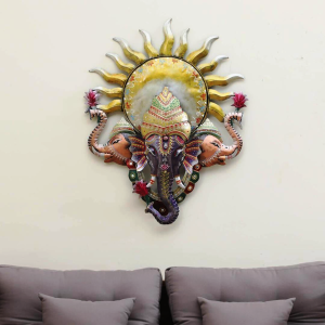 Ganesha Multicolour Metal Wall Art