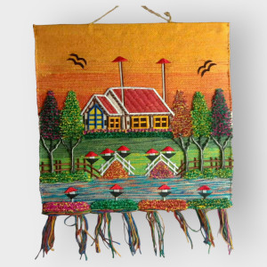 Ghazipur Handmade Jute Wall-Hanging Colorfull House