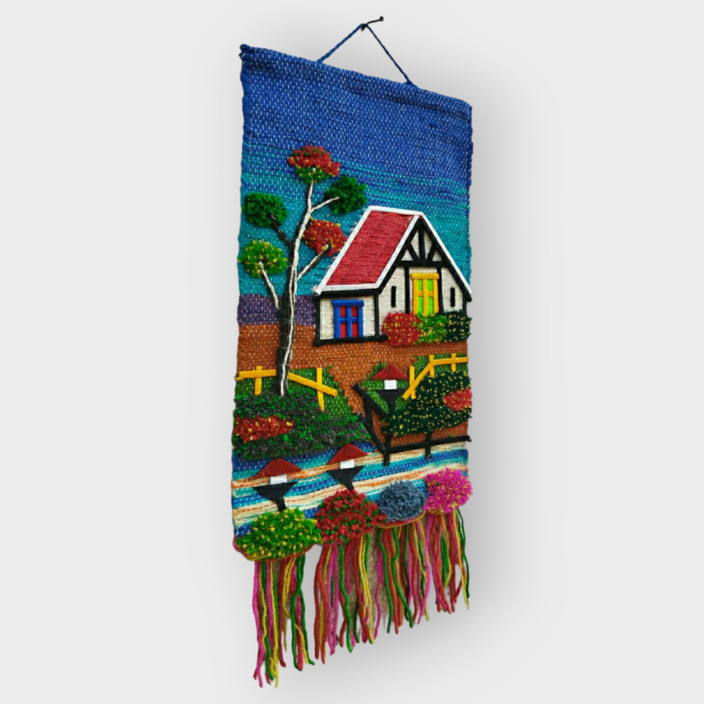 Ghazipur Handmade Jute Wall-Hanging Natural Landscape - 0