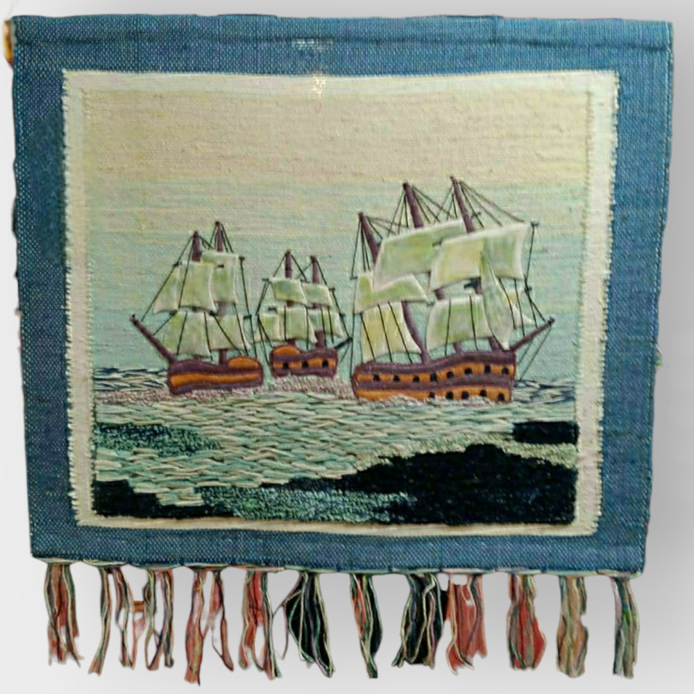 Ghazipur Handmade Jute Wall-Hanging Three Ship