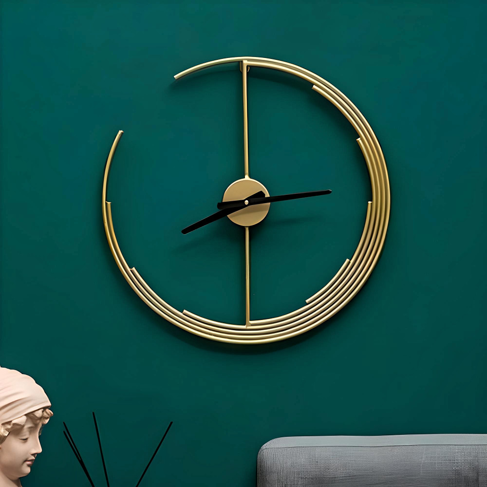 Golden Designer Pure Brass Wall Clock - 0