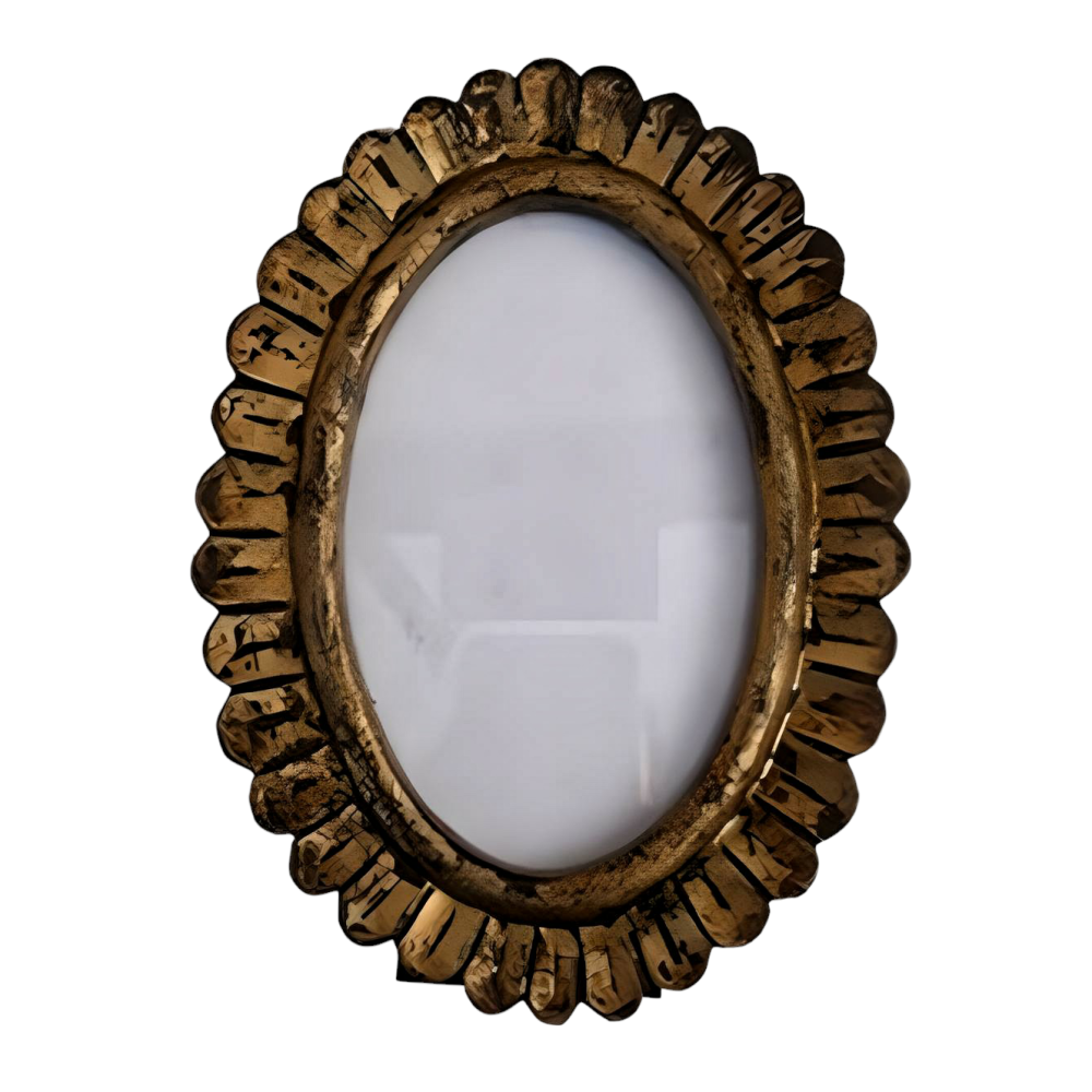 Golden Wooden Carved Photo Frame