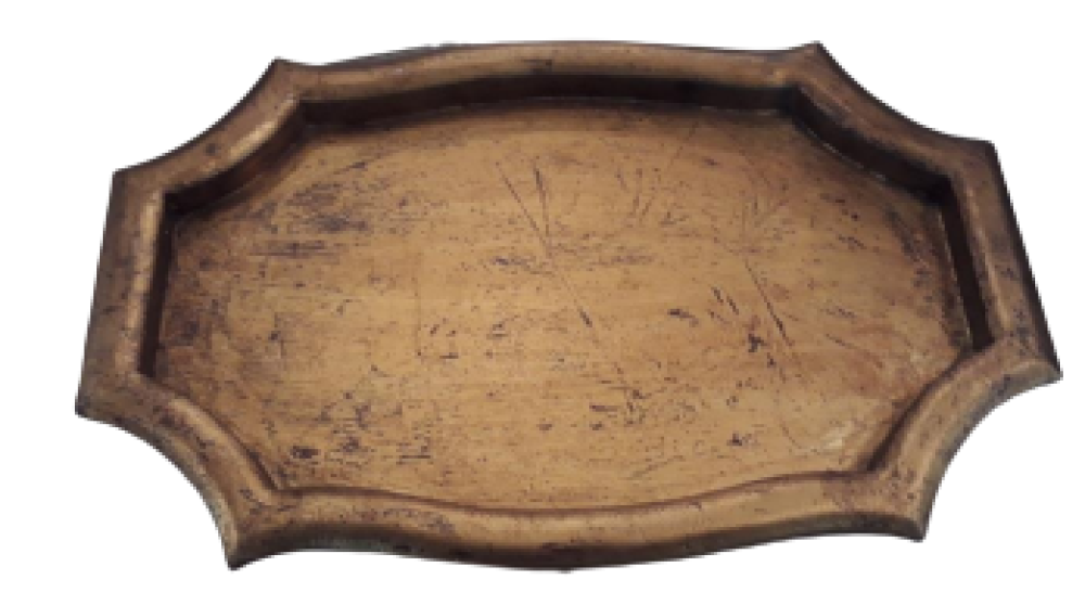 Golden Wooden Tray