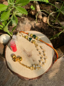 Green Stone Rakhi Set