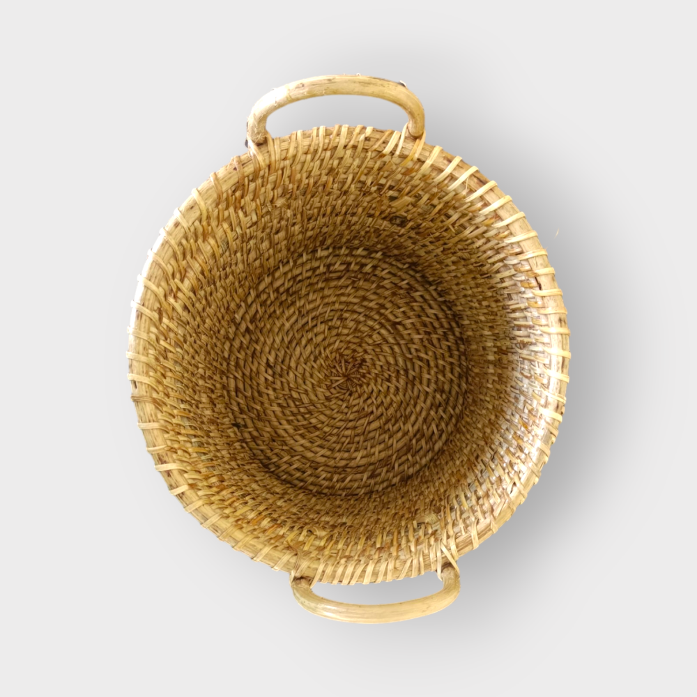 Hand Crafted Big round Basket with Lid - 2