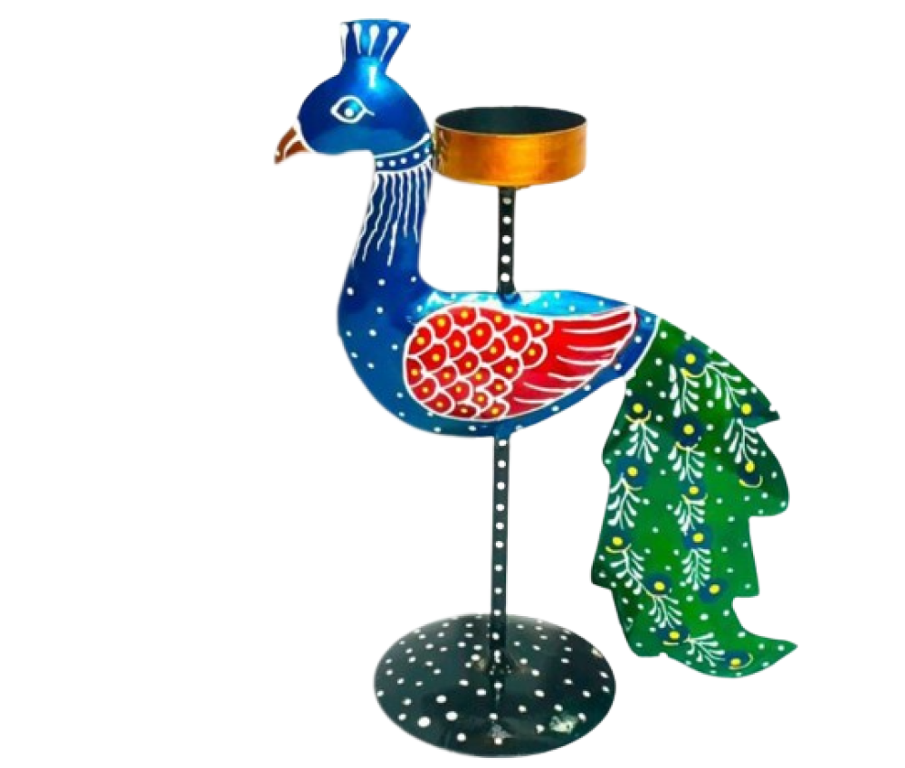 Hand Crafted Peacock T Light Holder