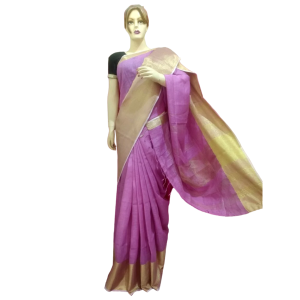 Handloom Orchid Pink Linen Saree