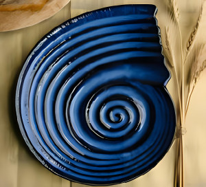 Handmade Exclusive Shell Platter Blue