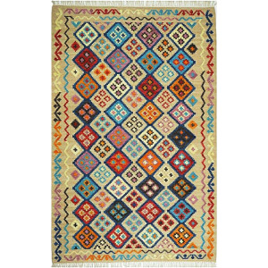 Handmade Mirzapur Kilim Rugs Wool Jute Colourfull