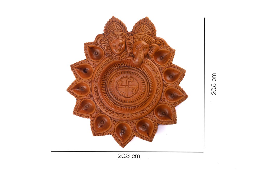 Handmade Terracotta Diwali Navaratri Diya with 11 Diya's