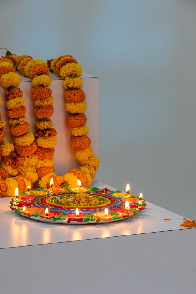 Handmade Terracotta Diwali Navaratri Diya with 14 Diya's - 0