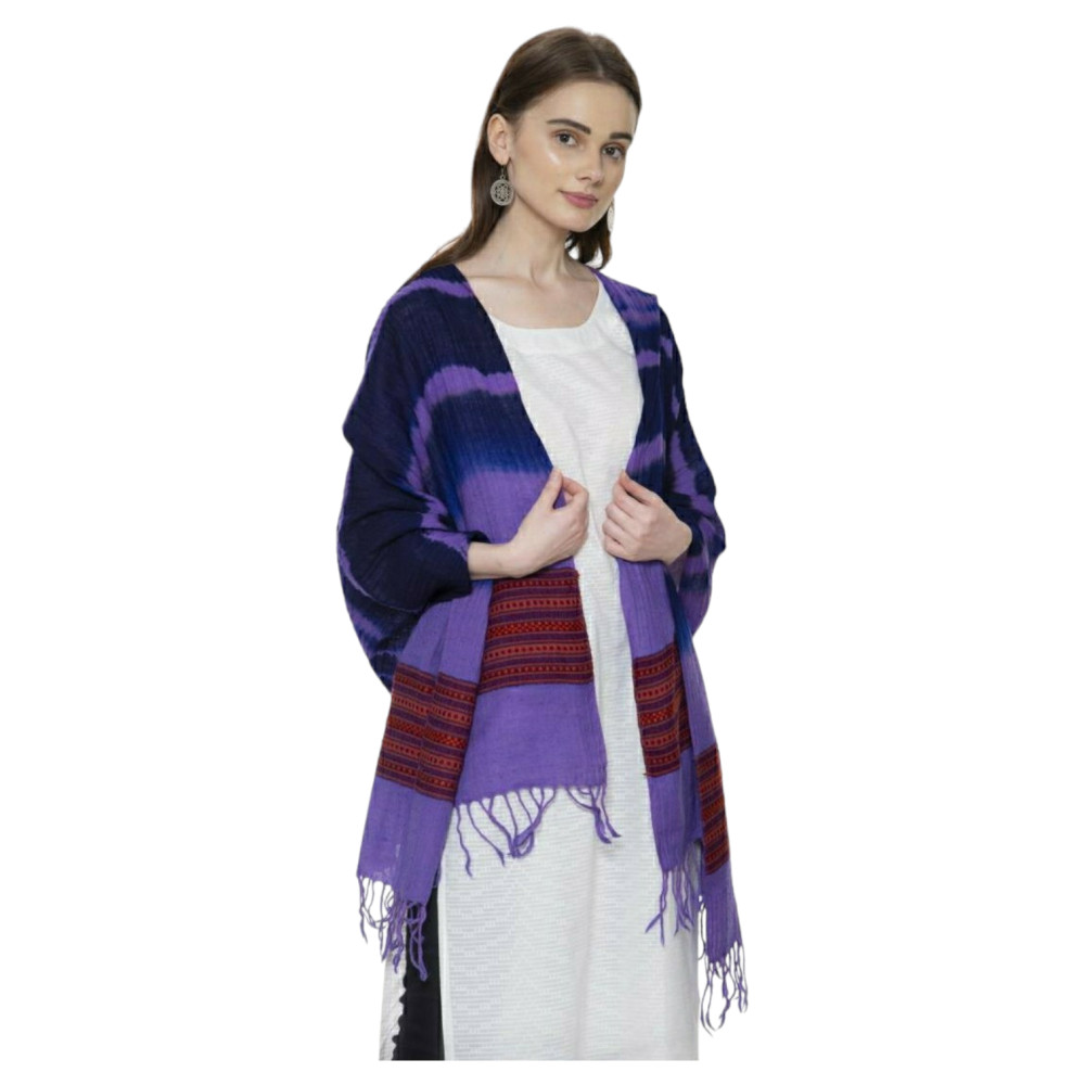 Himalayan doru design stole in tie-dye pattern - 0