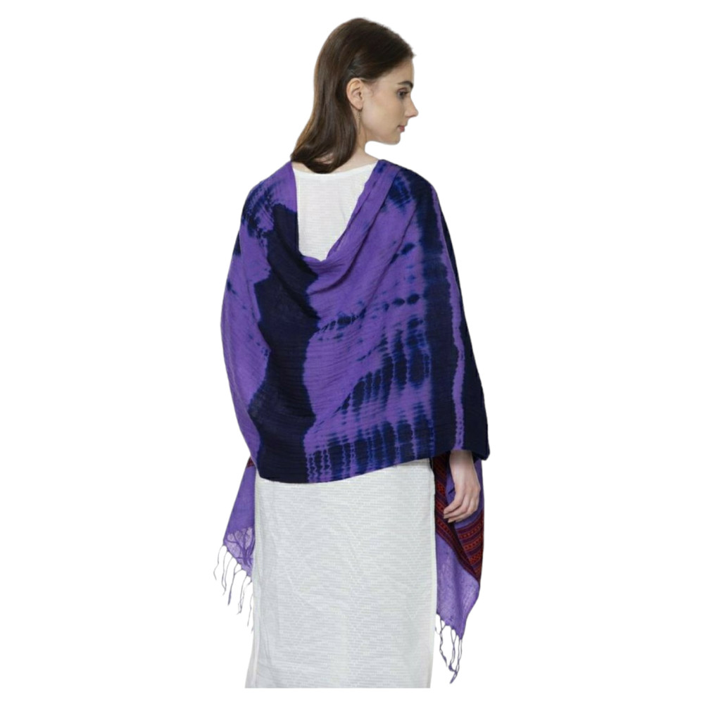 Himalayan doru design stole in tie-dye pattern - 1