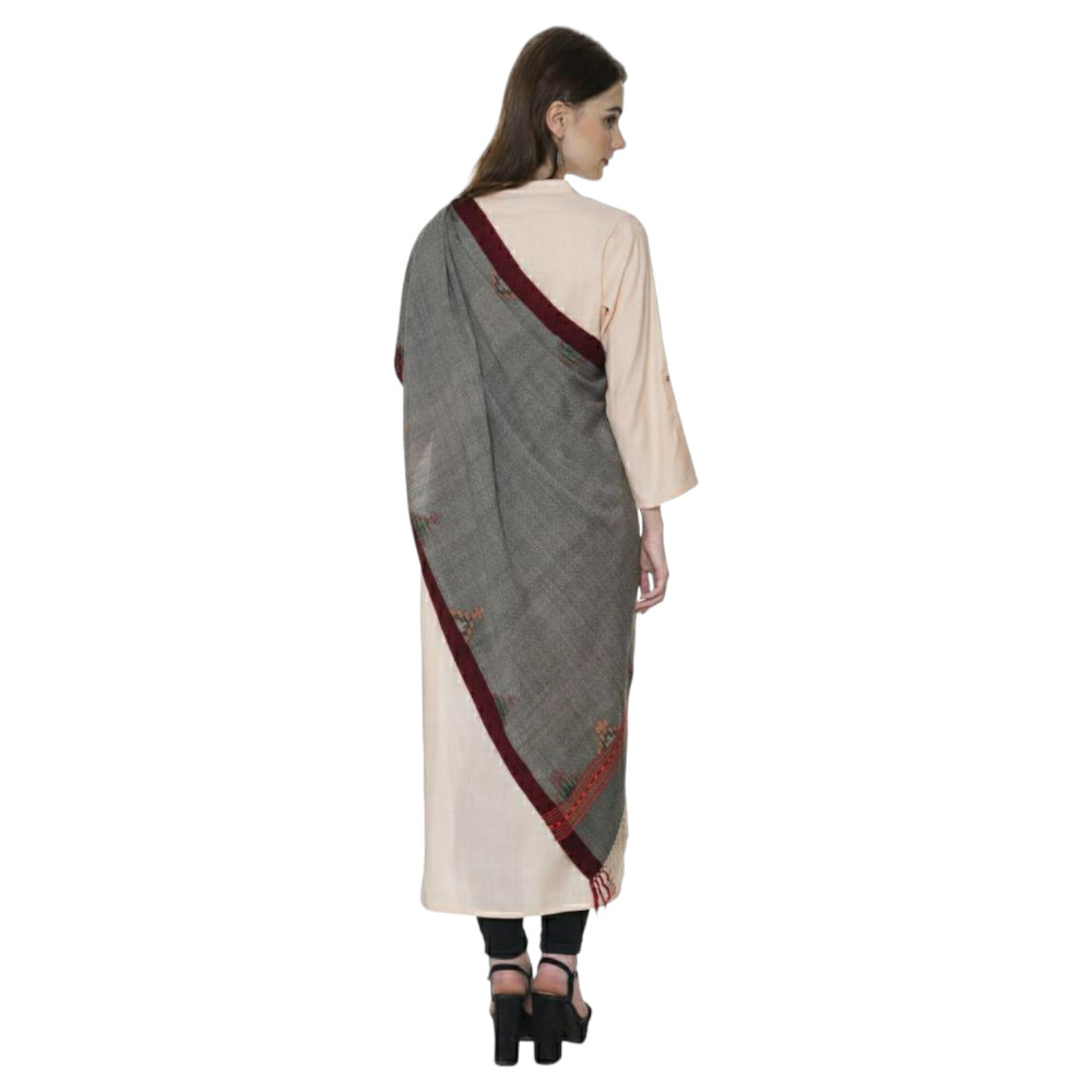 Himalayan doru shawl with 4 sided temple weaved - 0