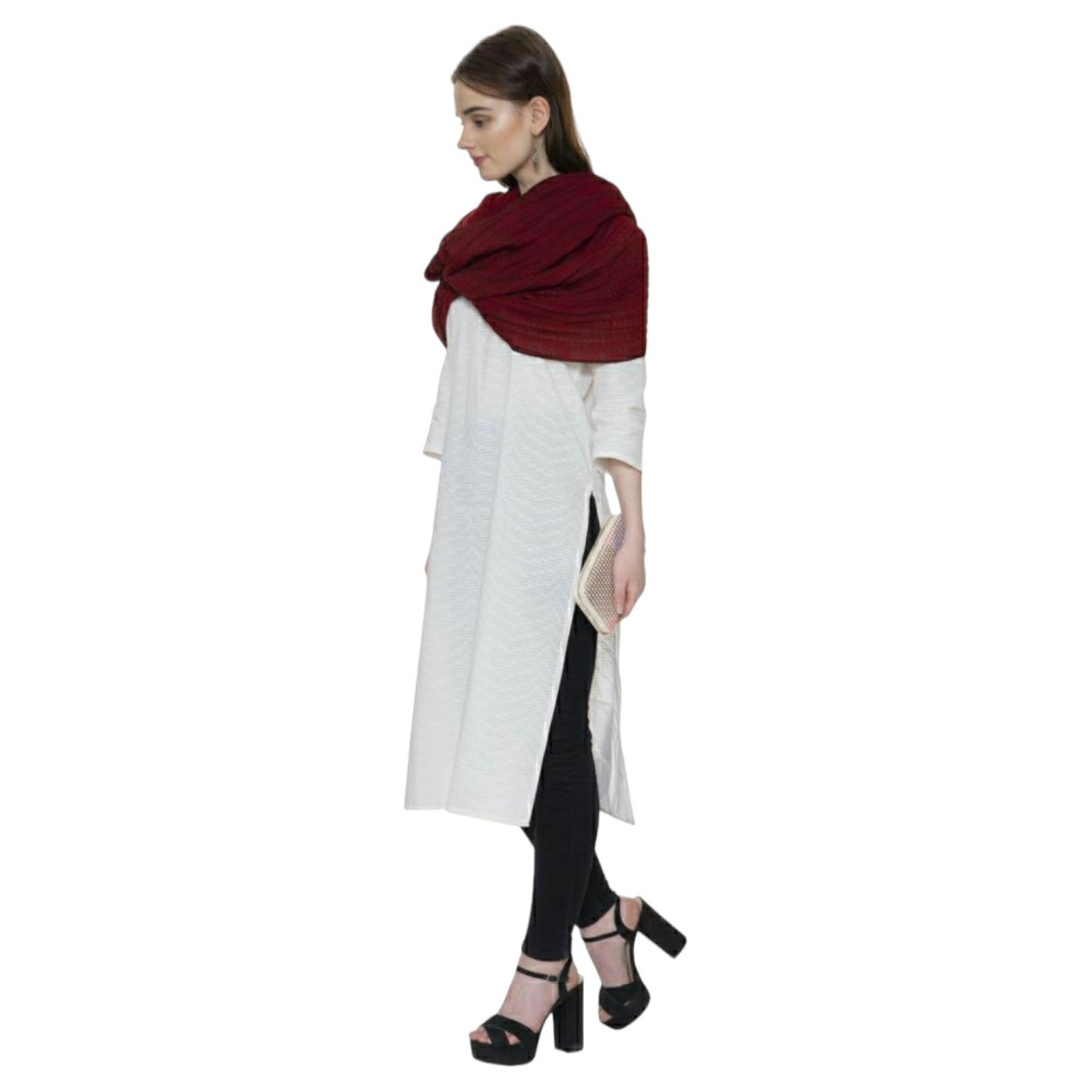 Himalayan Merino wool plain stole - 1