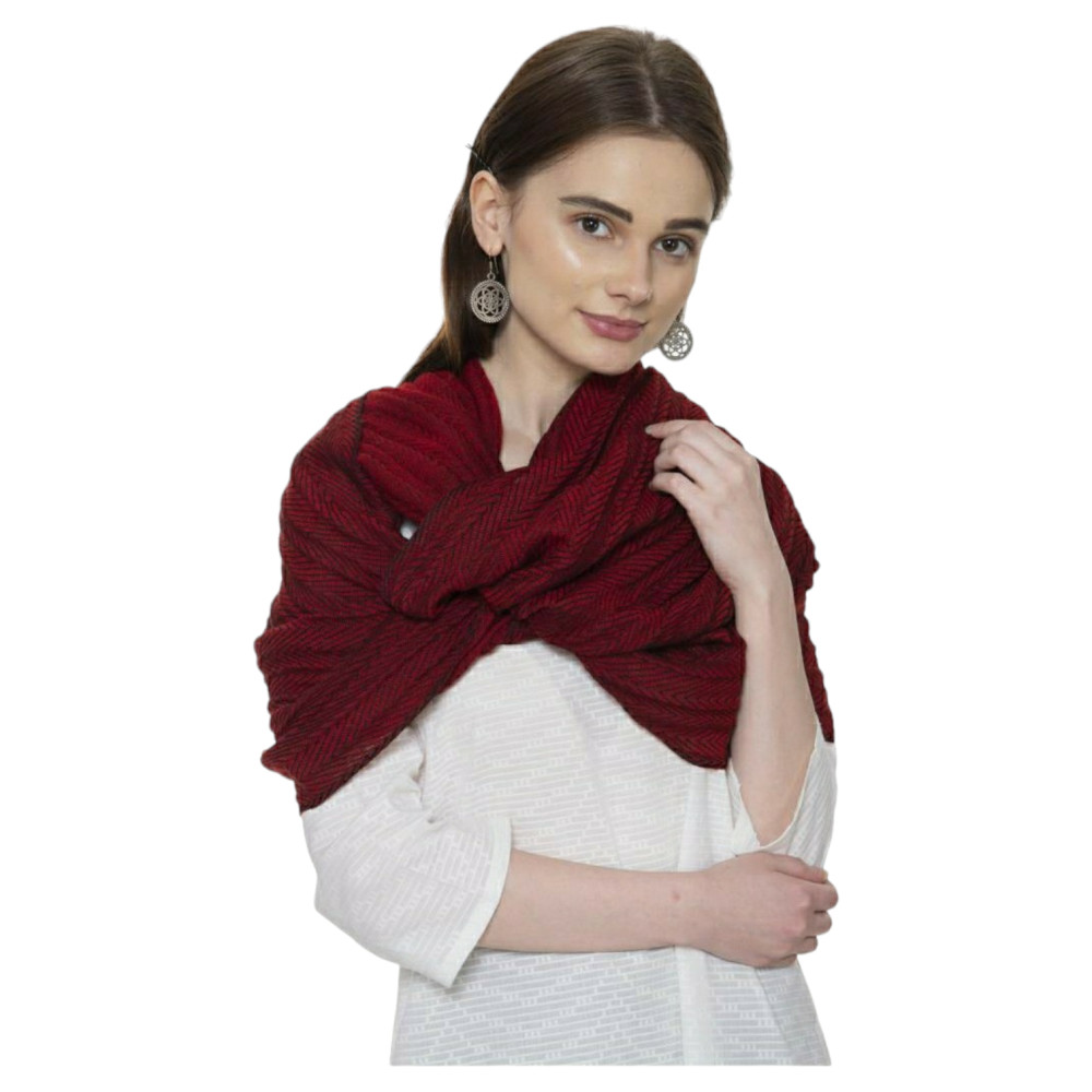 Himalayan Merino wool plain stole - 2