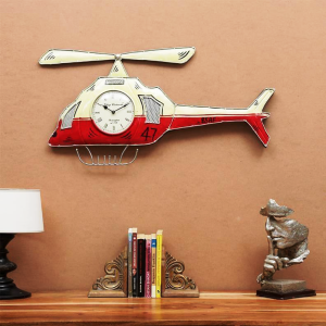 Iron Decorative Helicopter Wall Clock