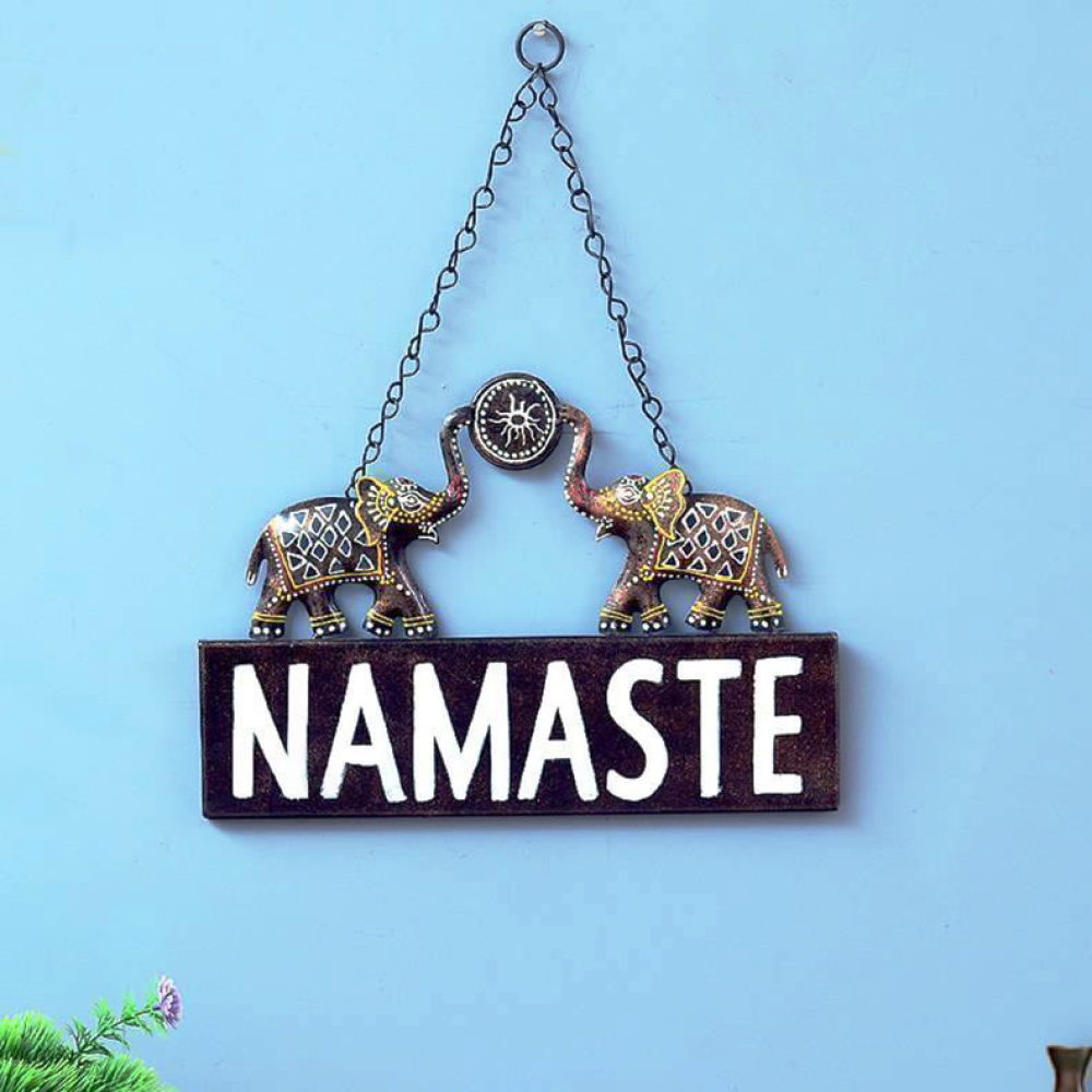 Iron Modern Namaste Board Wall Décor