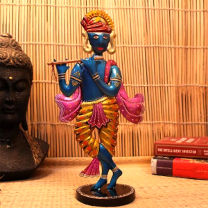 Iron Multicolour Hand Painted Krishna