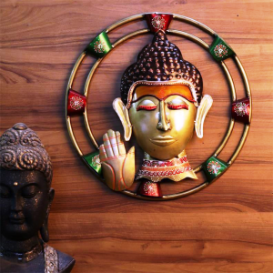 Iron Painted Pipe Round Buddha Frame