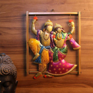 Iron Painted Radha Krishna Frame Décor