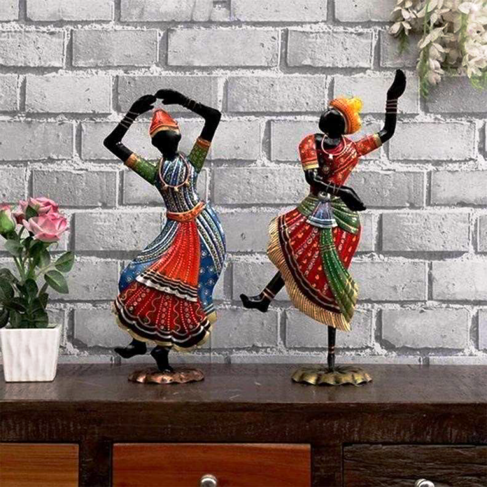 Kathak Dancing Dolls Figurine Set Of 2