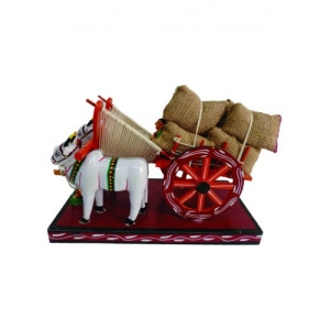 Handicrafted Kondapalli Bommallu Toy Bullock Cart Design
