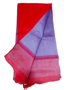 Lavendar with Red Border mangalagiri saree