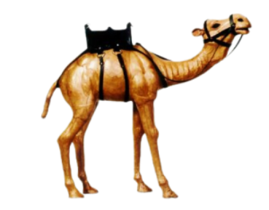 Leather Handicraft Standing Camel - 12 Inch
