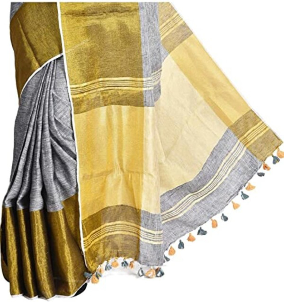 Linen By Linen Grey With Golden Border - 1