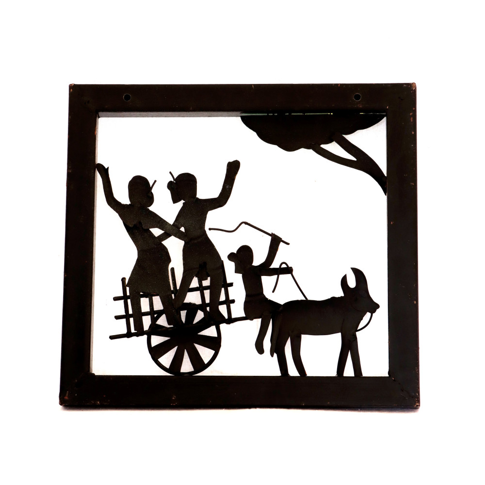 Maadia Maadin couple on a bull cart wall hanging - 1