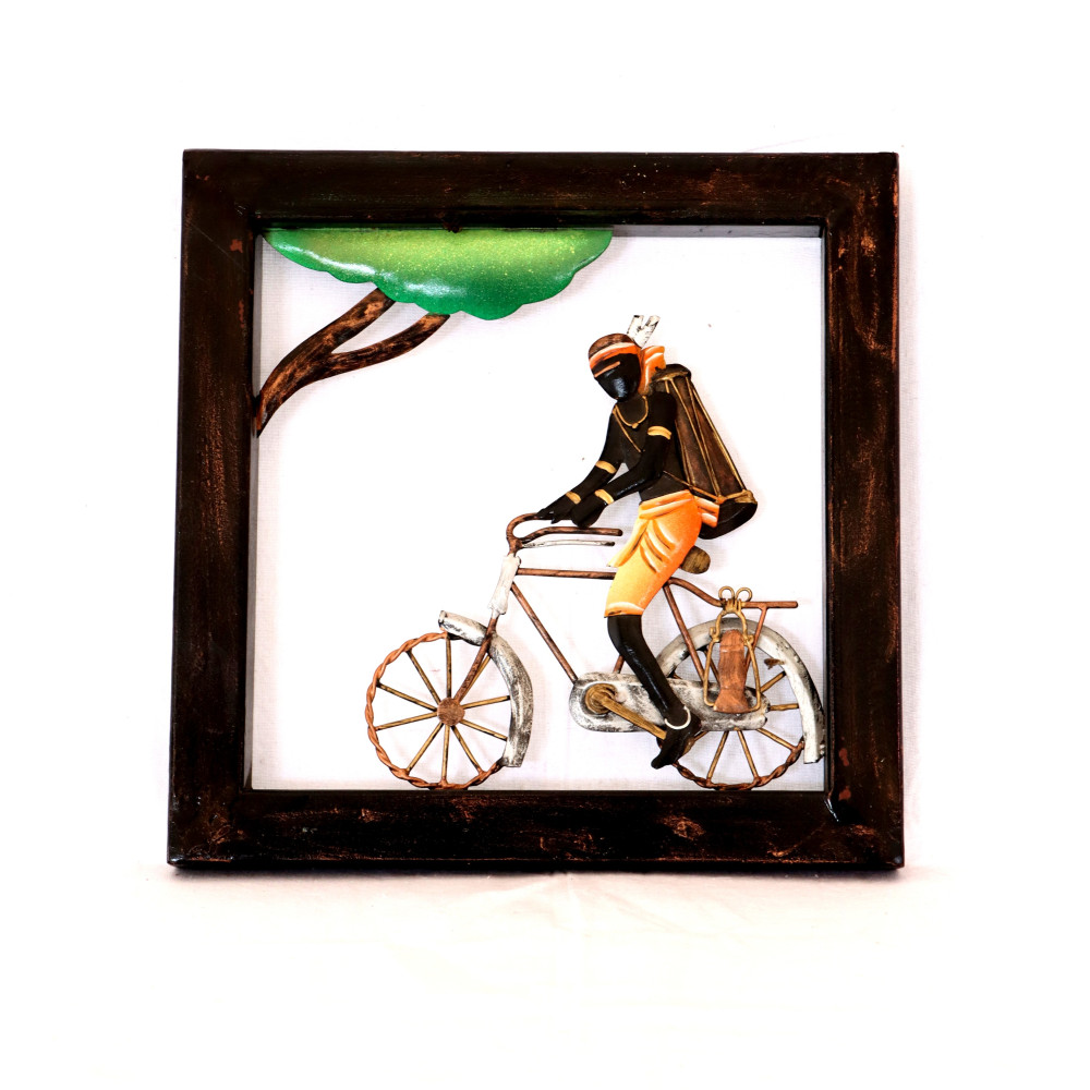 Maadia riding bicycle wall hanging