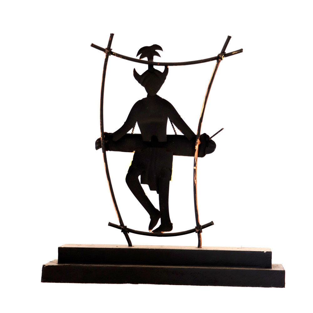 Maadia with instruments inside bamboo frame figurine - 0