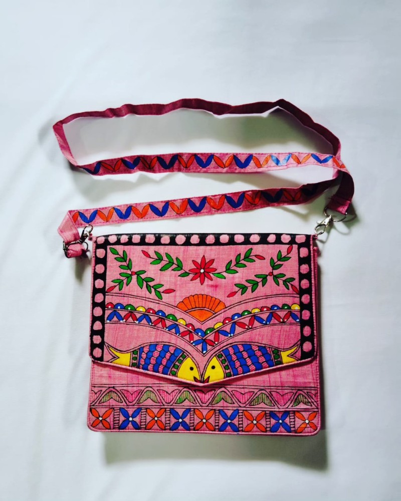 Madhubani Pink Sling Bag