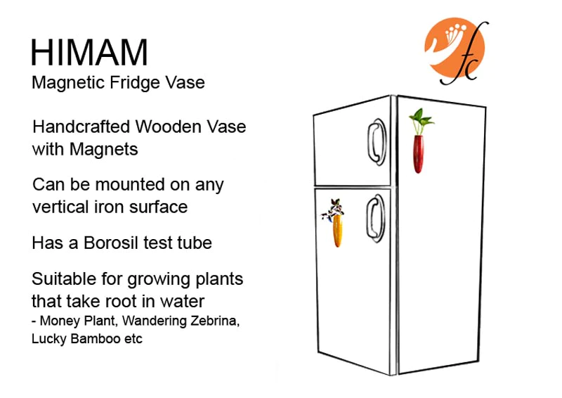 Magnetic Fridge vase - Orange - 1