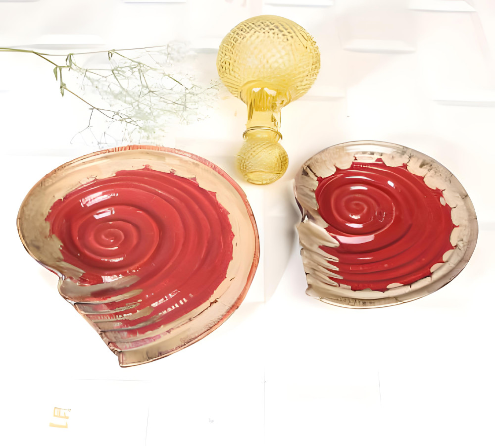 Medium Shell Platter Red