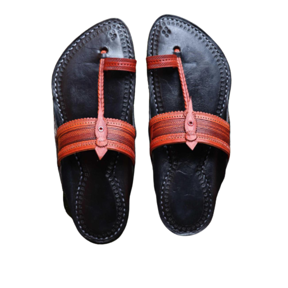 Men - Black & Brown Chappal (I)