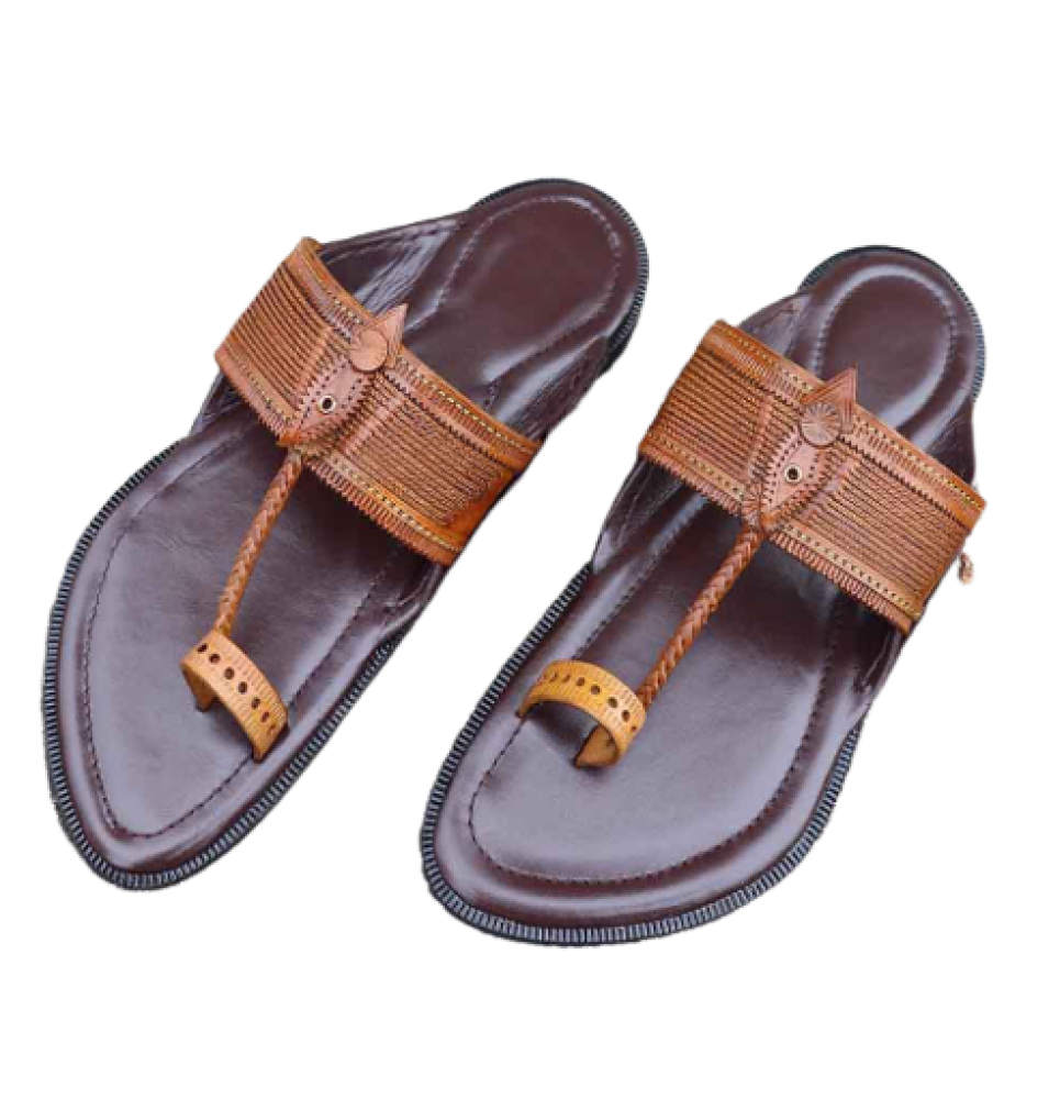 Men - Light Brown & Brown Chappal (II)